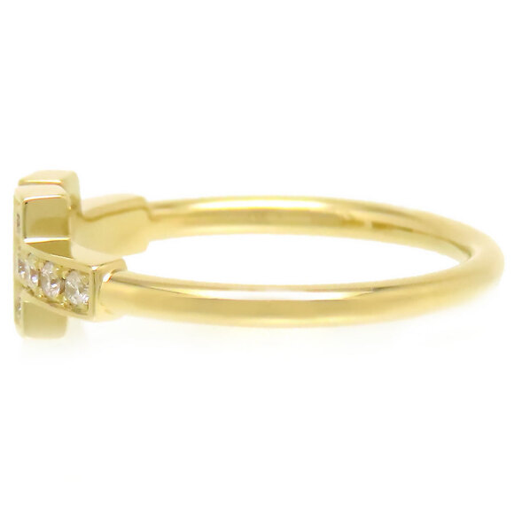 Authentic 18k Gold Diamond T Wire Ring - Picture 2 of 4